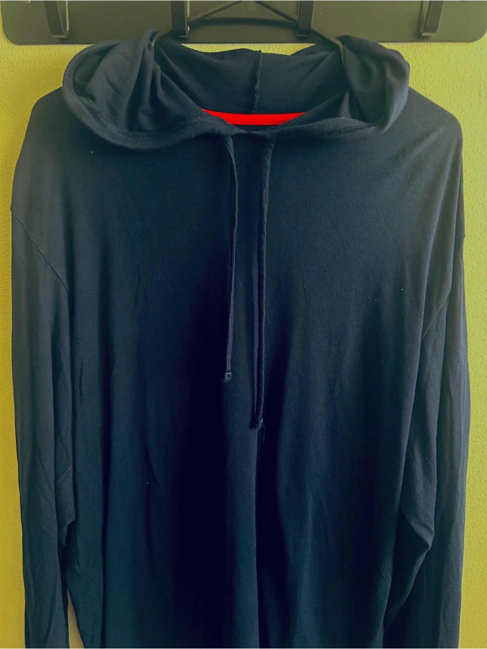 Polo by Ralph Lauren Men's Navy Pima Cotton Jersey Red Logo Hooded T- Shirt: L